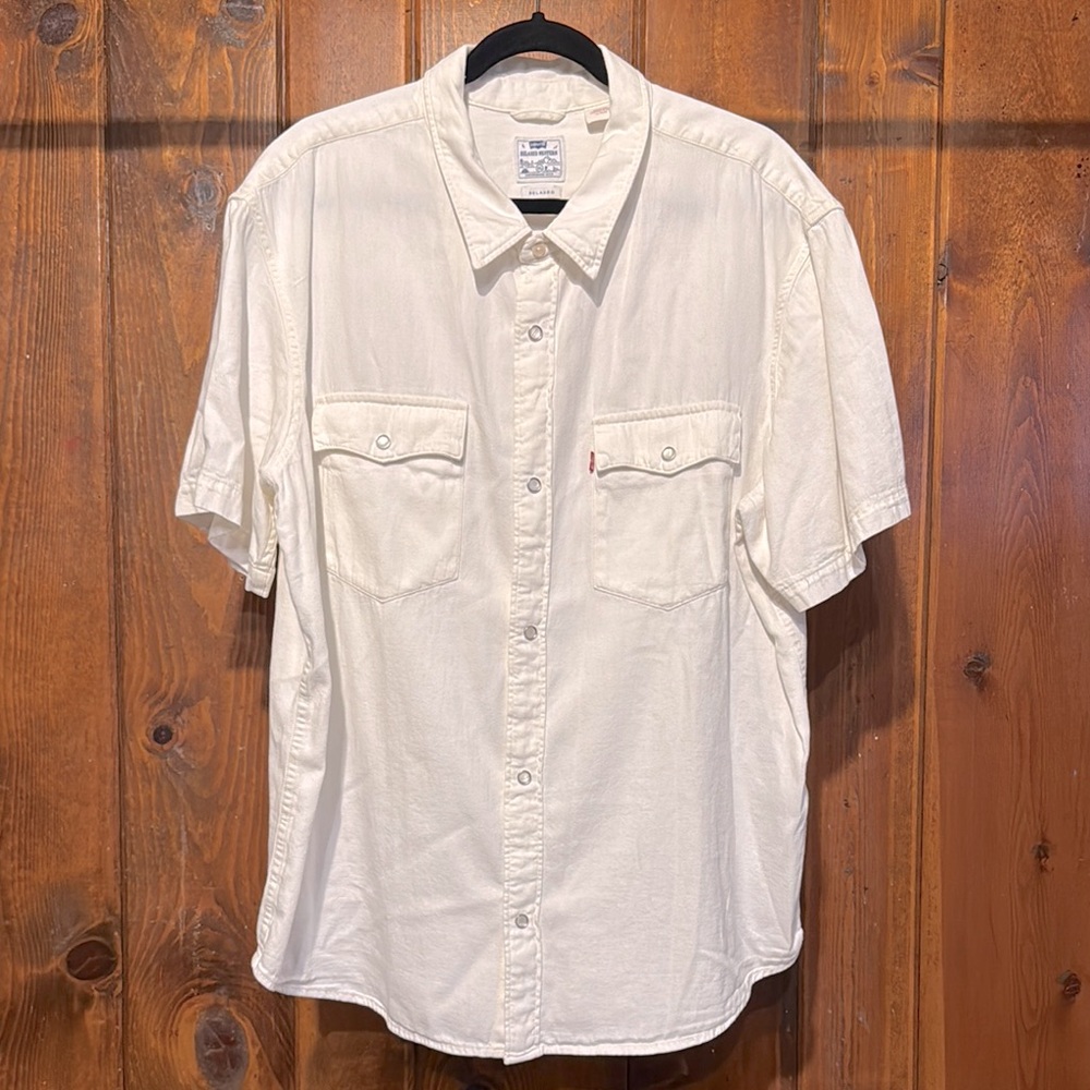 Levi's White Western Button Down Shirt